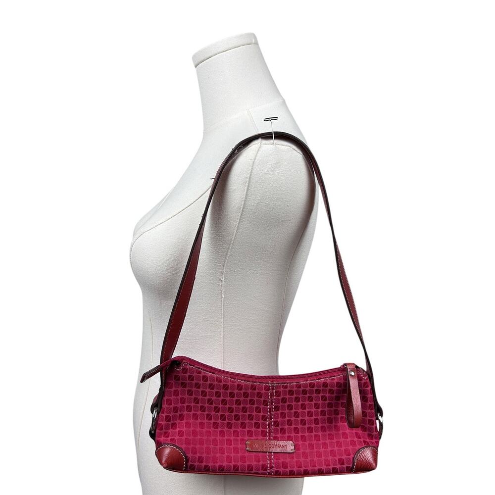 Vintage Y2K Red Nine West Canvas Red Leather Top Handle Mini Bag